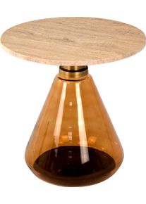 Beistelltisch PAROLI, braun (bronze, beige), B:45cm H:45cm T:45cm, Tische, Beistelltisch