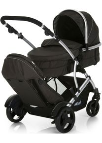Geschwisterwagen hauck "Duett 2 black", Baby, schwarz, Aluminium, Polyester, Kinderwagen Geschwisterwagen, mit Regenschutz, Kinderwagen