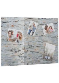 Magnettafel Home Affaire "Stone Wall", schwarz (grau), B:70cm H:50cm, Tafeln, Magnettafel, Memoboard, Acrylglas, Stein, magnetisch, Tafel