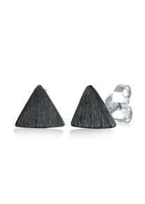 Paar Ohrstecker Kuzzoi "Ohrringe Dreieck Matt Oxidiert 925 Silber" Gr. 7, silber, Ohrringe, Herren, 7, ohne Stein, Silber 925 (Sterlingsilber), Paar Ohrstecker
