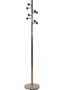 Garderobenst&auml;nder Inosign, grau (nickelfarben), H:172cm T:30cm &Oslash;:30cm, Metall, Garderobenst&auml;nder, Garderobenst&auml;nder, aus Metall, H&ouml;he 172 cm, 8 Haken