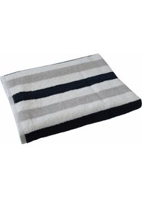 Badetuch Dyckhoff "Planet Streifen", schwarz-wei&szlig; (grau), B:70cm L:140cm, Walkfrottee, Obermaterial: 100% Baumwolle, Handt&uuml;cher, Badetuch, mit Streifen
