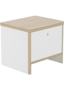 Nachtkommode GAMI, wei&szlig;, B:42cm H:37cm T:36cm, Holzwerkstoff, Sideboards, Nachtkommode, Ein praktischer Nachttisch mit Stauraum.