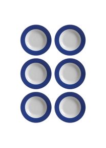 Ritzenhoff & Breker Suppenteller RITZENHOFF & BREKER "Suppenteller Doppio &oslash; 22 cm 6er Set", blau (indigo blau), Speiseteller, Suppenteller
