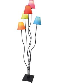 N&auml;ve N&Auml;VE Stehlampe "Colori", bunt, 5, H: 156cm, 1 Stk., Leuchten, 5flg. bunte Textilschirme orange, gr&uuml;n, pink, blau und rot H&ouml;he 156cm, Stehlampe