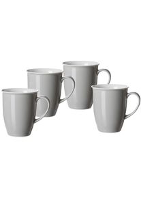 Ritzenhoff & Breker Becher RITZENHOFF & BREKER "Kaffeebecher Doppio 320 ml 4er Set", grau, Porzellan, Trinkgef&auml;&szlig;e, Becher