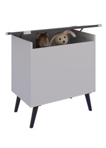 Sitztruhe Vcm "Holz Sitztruhe Sitzbank Truhe Kiste Bosula L", grau (wei&szlig;, anthrazit), Obermaterial: 100% Holz Wood., Sitzb&auml;nke, Sitztruhe