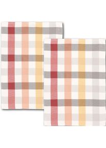 Geschirrtuch Dyckhoff "MULTIDRY", bunt (rot, orange, grau, wei&szlig;), B:50cm L:70cm, 100% Baumwolle, Geschirrt&uuml;cher, Geschirrtuch, in hochwertiger Doubleface Qualit&auml;t
