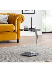 Beistelltisch Inosign, schwarz (schwarz, chromfarben), B:45cm H:52cm T:45cm, Tische, Beistelltisch