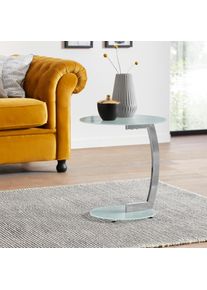 Beistelltisch Inosign, wei&szlig; (wei&szlig;, chromfarben), B:45cm H:52cm T:45cm, Tische, Beistelltisch