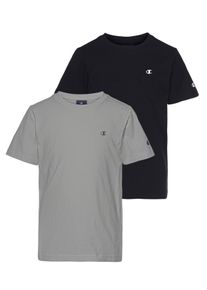 T-Shirt Champion, Jungen, Gr. XXL (176), schwarz (schwarz, grau), Jersey, Obermaterial: 100% Baumwolle, meliert, schmal normal, Rundhals, abgesteppt, Shirts T-Shirt, f&uuml;r Kinder