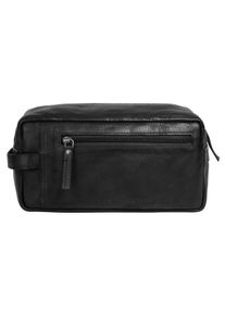 SPIKES & SPARROW Kulturbeutel SPIKES & SPARROW "TOILETRY BAG", Herren, Gr. B/H/T: 25cm x 13cm x 10cm onesize, schwarz, Leder, leicht gl&auml;nzend, unifarben, Taschen Kulturbeutel, echt Leder