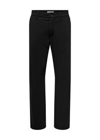 Only & Sons Chinohose ONLY & SONS "ONSROMA SLIM POCKET CHINO PANT OTL", Damen, Gr. 30, L&auml;nge 30, schwarz, Web, Obermaterial: 95% Polyester, 5% Elasthan, unifarben, slim fit kn&ouml;chellang, Hosen Chinohose