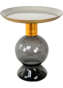 Beistelltisch PAROLI, grau (anthrazit, gold, wei&szlig;), B:50cm H:57cm T:50cm, Tische, Beistelltisch