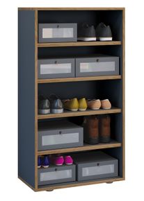 Schuhregal Vcm "Holz Regal Schuhschrank Schuhregal Salia B60", grau (anthrazit), Regale, Schuhregal