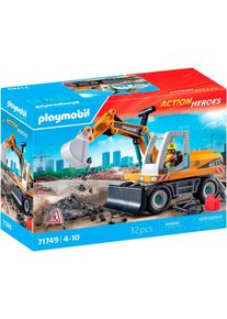 Konstruktions-Spielset Playmobil "Gro&szlig;er Bagger (71749), Playmobil Action Heroes", bunt, Spielbausteine, Kinder, Kunststoff, Konstruktions-Spielset, Made in Germany