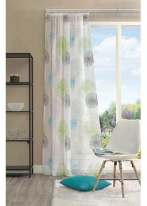 Vorhang Home Wohnideen "RAWLINS" Gr. 1, gr&uuml;n, B:140cm H:145cm, Microfaser, Polyester, Gardinen, Vorhang, Schal aus Voile bedruckt