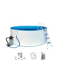 Rundpool Konifera "R&Uuml;GEN 1", wei&szlig;, H:90cm &Oslash;:360cm, Schwimmbecken, Rundpool, mit LED-Scheinwerfer zur stimmungsvollen abendlichen Beleuchtung