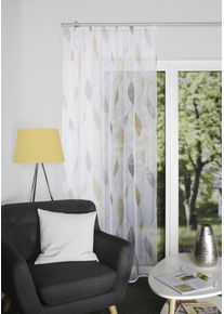 Vorhang Home Wohnideen "PAOLO" Gr. 1, gelb, B:140cm H:145cm, Voile, Polyester, Gardinen, Vorhang, Kr&auml;uselbandschal bedruckt