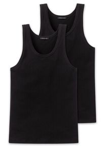 Unterhemd Schiesser "Authentic", Herren, Gr. 8 (XXL), N-Gr, schwarz (000, schwarz), Single Jersey, Obermaterial: 95% Baumwolle, 5% Elasthan, unifarben, k&ouml;rpernah, tiefer Rundhals, Unterhemden Unterhemd, mit Nadelzug-Muster, Topseller