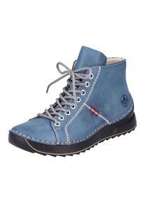 Schn&uuml;rboots Rieker, Damen, Gr. 40, blau (royalblau), Lederimitat, Schuhe Schn&uuml;rboots, mit Ziern&auml;hten