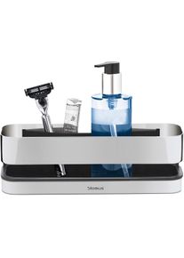 Organizer Blomus "NEXIO", silber (grau), B:25cm H:8,5cm T:12cm, Edelstahl, Aufbewahrungsboxen, Organizer, Duschkorb, Edelstahl poliert, 25 x 12 cm