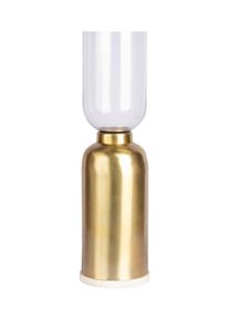 Kerzenhalter Kayoom "Bodenkerzenhalter Shyam 125", gold, B:19cm, Metall, Kerzenhalter, Kerzenhalter, Bodenkerzenhalter aus Metall, Marmor-Sockel, Windlicht aus Glas