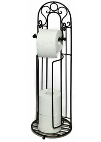 Toilettenpapierhalter AMBIENTE HAUS "Antik", schwarz, B:21cm H:72cm, Eisen, Toilettenpapierhalter, Toilettenpapierhalter, schwarz