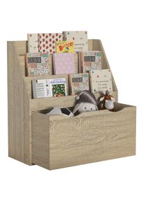 Standregal Vcm "Kinderregal B&uuml;cherregal Schublade Regal Besira L", braun (honig, eiche), Regale, Standregal