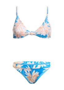 Triangel-Bikini Roxy "Roxy Love The Surf", Damen, Gr. XL, Cup B, blau (azure blau palm island), 74% Nylon, 26% Elasthan, Bikini-Sets Triangel-Bikini