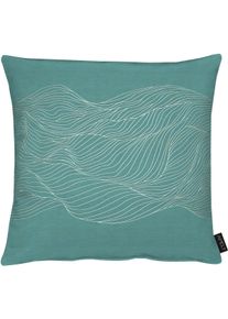 Dekokissen Apelt "5233" Gr. 1, blau (petrol, gemustert), B:49cm L:49cm, Polyester, Viskose, Dekokissen_Sitzkissen_Kissenh&uuml;llen, Dekokissen, aus Jacquard-Gewebe, Kissenh&uuml;lle ohne F&uuml;llung, 1 St&uuml;ck
