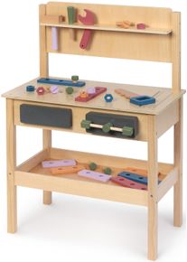 Spielwerkbank Musterkind "Sorbus", bunt (natur, bunt), Rollenspielzeug, KinderB:55cm H:80cm T:34cm, Holz, Spielwerkbank, B:55cm H:80cm T:34cm