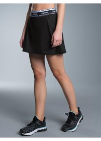 Jerseyrock TRIGEMA "TRIGEMA Skort / Sport Hosenrock", Damen, Gr. XS, schwarz, Mikrofaser, 85% Polyester, 15% Elastan, R&ouml;cke Jerseyrock