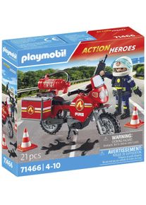 Konstruktions-Spielset Playmobil "Feuerwehrmotorrad am Unfallort (71466), Action Heroes", bunt, Spielbausteine, Kinder, Kunststoff, Konstruktions-Spielset, Made in Europe