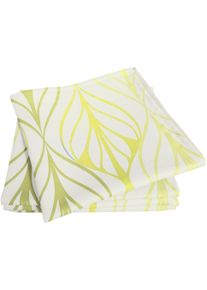 Stoffserviette Adam "Wave", bunt (natur, hellgr&uuml;n, gelb), B:30cm L:30cm, Obermaterial: 73% Leinen, 27% Baumwolle, Servietten, Stoffserviette, aus Bio-Baumwolle,Made in Germany