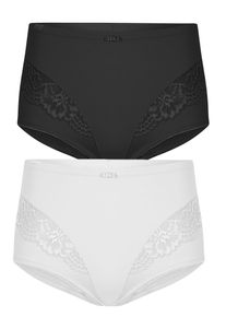Miederslip SuSa "2er Pack Miederslip London", Damen, Gr. 40, bunt (schwarz wei&szlig;), Stoff, Obermaterial: 75% Polyamid PA. 25% Elasthan EL., Unterhosen Miederslip