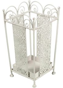 Schirmst&auml;nder AMBIENTE HAUS "Schirmst&auml;nder - eckig - in Antikwei&szlig;", wei&szlig;, B:23cm H:43cm T:23cm, Metall, Regenschirmst&auml;nder, Schirmst&auml;nder