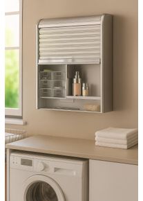 Medizinschrank Bischof "Salus", grau (silbergrau), B:42cm H:48cm T:10cm, Kunststoff, Schr&auml;nke, Medizinschrank