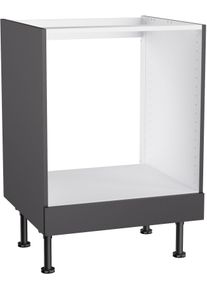 Herdumbauschrank KOCHSTATION "KS-Bern2", grau (anthrazit, anthrazit), B:60cm H:87cm T:58,4cm, Holzwerkstoff, Schr&auml;nke, Herdumbauschrank, Breite 60 cm, Umbauschrank f&uuml;r Einbauherde, 1 feste Blende