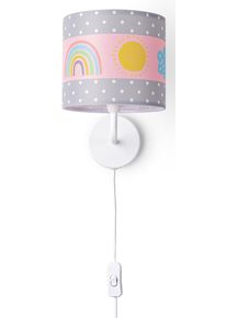 Paco Home Wandleuchte "Cosmo 962", wei&szlig;, 1, &Oslash; 18cm H: 26,5cm, Leuchten, Lampe Kinderzimmer Stecker &acirc;&circ;&hellip;18cm Regenbogen Wolken Sonne E14, Wandleuchte