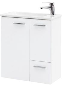 Waschtisch Schildmeyer "Matteo", wei&szlig; (kreidewei&szlig;), B:50cm H:60cm T:25cm, Waschtische, Waschtisch