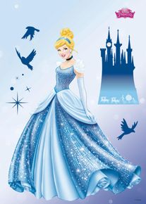 Wandtattoo Komar "Disney Princess Dream - Gr&ouml;&szlig;e 50 x 70 cm", blau, B:50cm H:70cm, Folie, Wandtattoos, Wandtattoo, selbstklebend, Wandsticker, Kinderzimmer