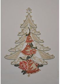 Fensterbild Stickereien Plauen "Weihnachtsbaum" Gr. 1, bunt, B:26cm H:34cm, Textil, Fensterbilder, Fensterbild