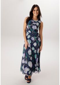 Midikleid Aniston SELECTED, Damen, Gr. 46, N-Gr, marine, flieder, gr&uuml;n, auzurblau, schilf, anthra, Mesh, Jersey, Obermaterial: 95% Polyester, 5% Elasthan. Futter: 95% Viskose, 5% Elasthan, bedruckt, gebl&uuml;mt, gemustert, figurumspielend wadenlang, Rundhals, Kleider Midikleid, in Mesh-Quali&auml;t und floralem Bl&uuml;tendruck - NEUE KOLLEKTION, Topseller