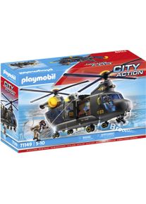 Konstruktions-Spielset Playmobil "SWAT-Rettungshelikopter (71149), My Action Heroes", bunt, Spielbausteine, Kinder, Kunststoff, Konstruktions-Spielset, Made in Europe; mit Licht und Sound