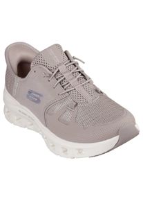 Slip-On Sneaker Skechers "Vegan Slip-ins: Glide-Step Pro", Damen, Gr. 36, grau (taupe), Synthetik, Textil, Schuhe Slip-On Sneaker, Sneaker, Slipper, Freizeitschuh mit Hands Free Slip-ins Funktion, Topseller