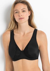 Minimizer-BH bonprix "Minimizer-BH mit gepolsterten Tr&auml;gern", Damen, Gr. 85, Cup E, schwarz, Obermaterial: 80% Polyamid, 20% Elasthan. Futter: 80% Polyamid, 20% Elasthan. Spitze: 85% Polyamid, 15% Elasthan, BHs Minimizer-BH, mit gepolsterten Tr&auml;gern, nahtlos vorgeformte Cups