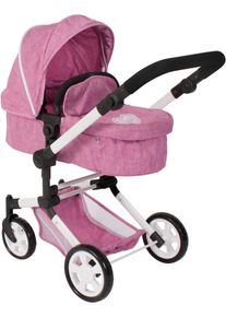 Kombi-Puppenwagen CHIC2000 "Linus", rosa (jeans pink), Puppenwagen, KinderB:42cm H:82cm T:72cm, Kunststoff, Polyester, Stahl, Kombi-Puppenwagen, mit schwenkbaren Vorderr&auml;dern, B:42cm H:82cm T:72cm