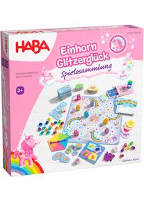 Spielesammlung Haba "Einhorn Glitzergl&uuml;ck Spielesammlung", bunt, Spiele, Kinder, Holz, Kunststoff, Pappe, Spielesammlung