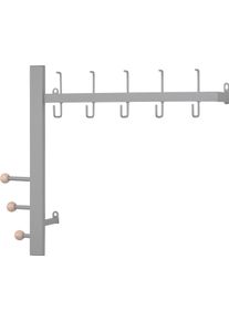 Garderobenleiste Inosign, grau (alufarben), B:64cm H:53cm T:15cm, Metall, Garderobenhalter, Garderobenleiste, aus Metall, Breite 64 cm
